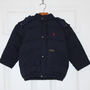 Ralph Lauren Down Quilted Hooded Blue Jacket